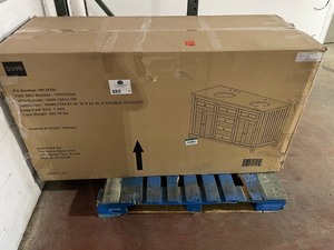 lot 93 image: Home Decorators Collection Hamilton 61 in. W x 22 in. D Double Bath Vanity in Gray with Granite Vanity Top in Gray with White Sink See Pictures