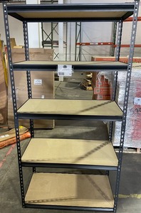 lot 94 image: Edsal 5-Shelf Steel Shelving Unit in Black (72 in. H x 36 in. W x 18 in. D) See Pictures