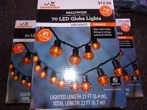 lot 93 image: 3 halloween 21 foot Led globe light...