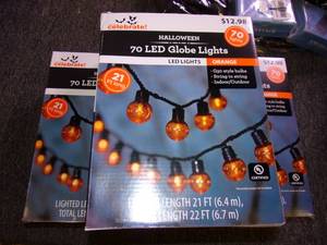 lot 94 image: 3 halloween 21 foot led globe light...