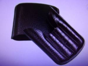 lot 96 image: Lucrin - 4 Cigar case - Dark Brown ...