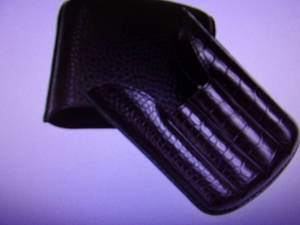 lot 97 image: Lucrin - 4 Cigar case - Dark Brown ...