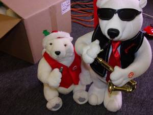 lot 172 image: 2 musical coca cola bears one with ...