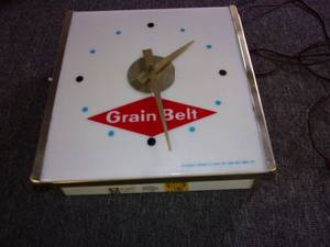 lot 211 image: lbgrain belt lighted clock light ...