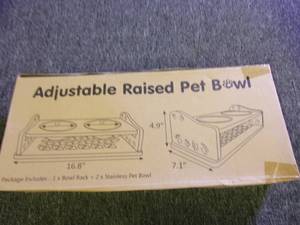 lot 293 image: new adjustable raised pet bowl ...