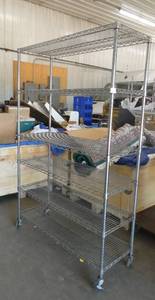 Assembled wire shelving cart on wheels 18x47x76 tall with 6 shelves