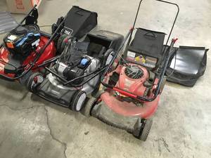 Lot of 3 Lawn Mowers For Parts or repair  Customer Returns See Terms on Auction