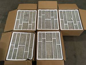 5 Boxes of AIRSTONE Spring Creek, Gray, 24 in. x 48 in. Textured, Cement, Standard, Rectangle Primary Wall Tiles (8 sq. ft.) Each Customer Returns See Terms on Auction