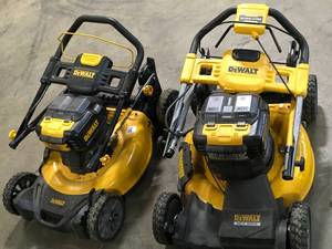 Lot of 2 Dewalt Lawn Mowers For Parts Customer Returns See Terms on Auction
