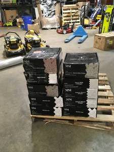 10 Boxes of Black and White Pebbles 11.42 in. x 11.42 in. x 10 mm Tumbled Marble Mosaic Tile (9.1 sq. ft.  case) by MSI Customer Returns See Terms on Auction