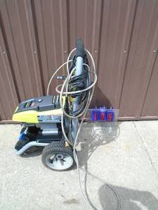 lot 105 image: Ryobi 2300 psi pressure weasher. Good used condition. No wand. As shown.