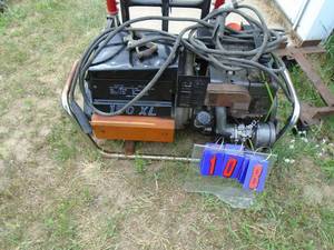 lot 108 image: 150 xl gas powered welder & generator with cables. Generator works & welder strikes an arc. As shown.