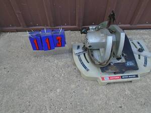 lot 113 image: Craftsman miter saw with detachable saw. Tested & works. As shown.