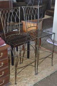 lot 68 image: 2 antique wire chairs
