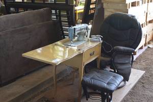 lot 102 image: Fleetwood sewing table and rocking chair