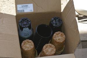 lot 112 image: box of Biodegradable Plant containers