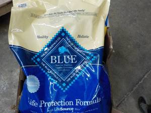 38 lb. Bag BLUE Adult Dog Food rip...