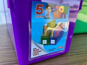 Colorful Book Bins