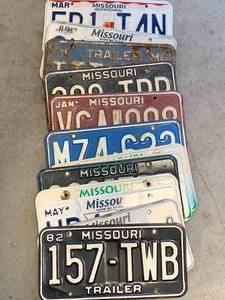 lot 24 image: Lot of 15 Missouri License Plates