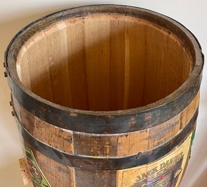 lot 2 image: Vintage Jack Daniels Wooden Barrel on Casters