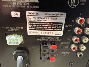 lot 52 image: Sony Active Speaker System Model SA-VA1