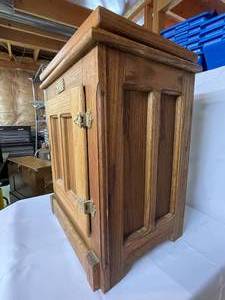 lot 68 image: Accent Table With Brass Accents with a Swivel Top by White Clad