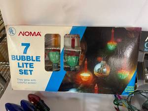 lot 130 image: Vintage Christmas Lights and Tree Stand with Skirt