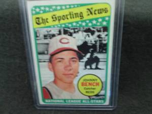 1. 1969 Topps Johnny Bench Card...