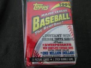 165. 6 1991 Topps Baseball Packs...