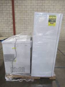 lot 168 image: WHOLESALESALVAGE PALLET (3 Pieces) OF UPRIGHT AND CHEST FREEZERS