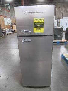 lot 189 image: Frigidare 7.5 cu. ft. Mini Refrigerator in Platinum with Top Freezer, EFR751,  SLIGHTLY USED SCRATCH AND DENT - WORKS