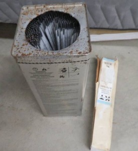 lot 32 image: 50 LB CONTAINER OF 7018 WELDING RODS & PREMIUM WELDING ELECTRODES