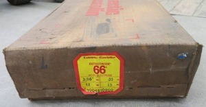 lot 47 image: BOX WITH 2 CONTAINERS OF 66 WELDING RODS