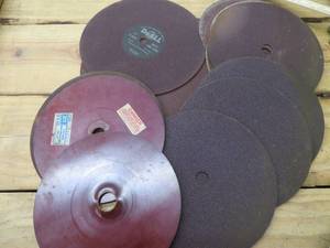 lot 183 image: STACK OF MISC. SANDING WHEELS & BACKPLATES
