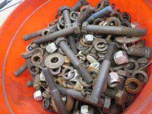 lot 234 image: BUCKET OF BOLT & WASHERS