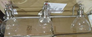 lot 15 image: Threshold 3-Light Industrial Glass Vanity Light