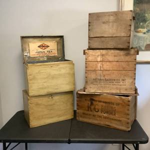 lot 1312 image: AntiqueVintage Wooden Boxes