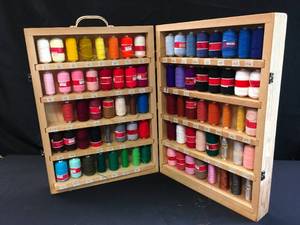 lot 1329 image: Wooden Case Embroidery Thread
