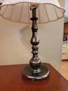lot 81 image: Brush Finish Candle Stick Lamp
