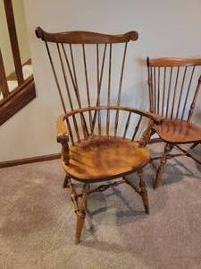 lot 57 image: Nichole Stone Braceback Chairs