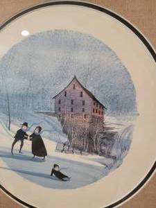 lot 62 image: Amazing Fine Art Print by P. Buckley Moss - Skating Love