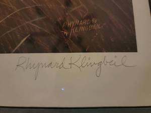 lot 68 image: Fantastic Fine Art Print by Rhynard Klingbeil - River Bottom Pintails