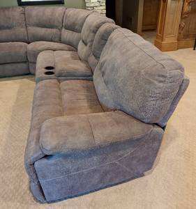 lot 2 image: Grey Microsuede Sectional