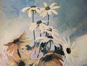 lot 30 image: Large Framed Floral Print