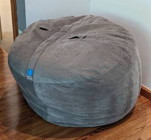 lot 52 image: Grey Lovesac Beanbag Chair