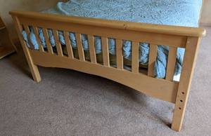 lot 56 image: Blonde Wood Full Bed Frame