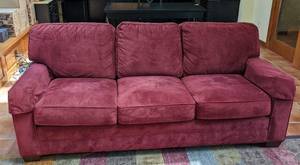 lot 72 image: Red Microfiber Sofa