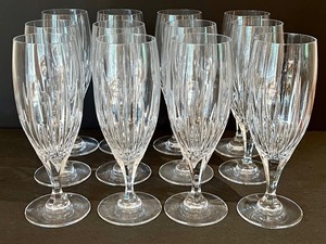 lot 26 image: Set of 12 Crystal Footed Iced Tea Glasses
