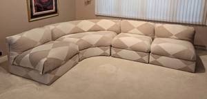 Curved Contemporary Style Custom Upholstered Sectional