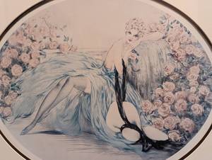 Framed La Belle Rose Print by Louis Icart